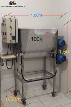 Mezclador horizontal de paletas con llenadora dosificadora de acero inoxidable de 150 litros