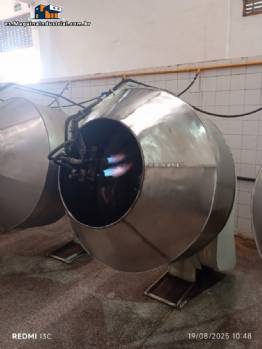 Recipiente para recubrimiento de acero inoxidable de 100 litros con quemadores