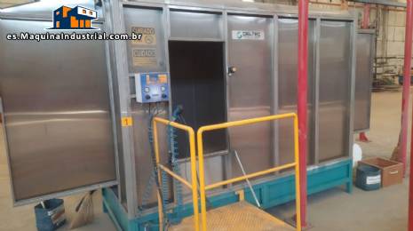 Cabina de pintura en polvo blanca con cicl�n Deltec