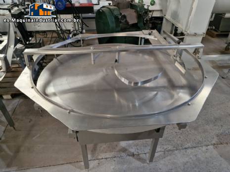 Mesa acumuladora giratoria Masipack de acero inoxidable de 1200 mm