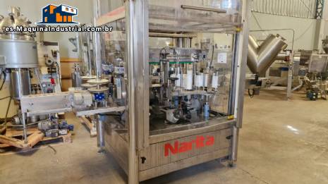 Etiquetadora autom�tica de acero inoxidable con dos cabezales para etiquetas autoadhesivas Narita