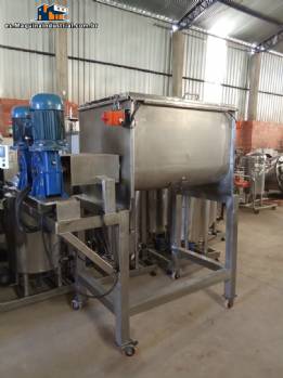 Batidora de cinta de acero inoxidable de 300 litros con 2 ejes